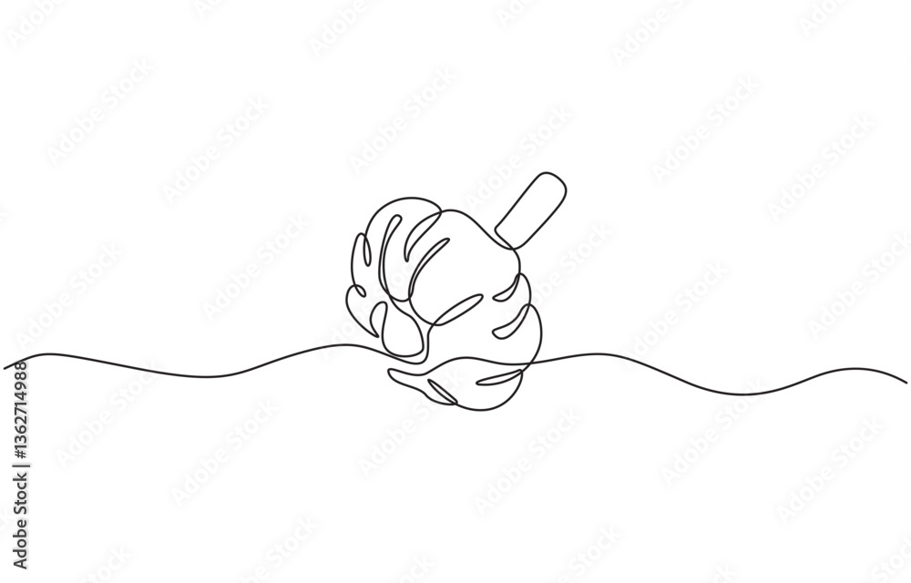 Obraz premium Single line draw design vector graphic illustration, Continuous one line drawing whole healthy organic garlic for plantation logo identity. Fresh cuisine seasoning concept for vegetable icon.