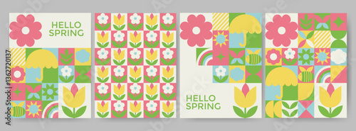 Wallpaper Mural Spring minimalist geometric design for banner, card, cover, poster, advertising, wallpaper.	 Torontodigital.ca