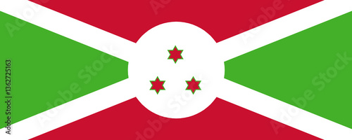 Flag of Burundi with distinct colors and symbols representing the nation's heritage and identity photo