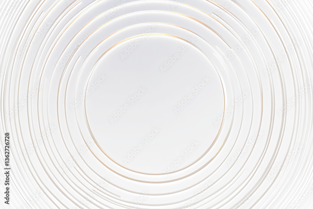 Fototapeta premium Abstract concentric gold circles on dark blue background.