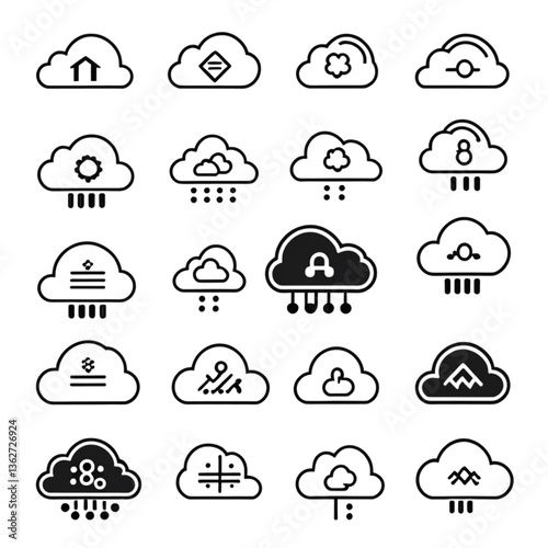 クラウドセキュリティアイコンセット｜Cloud Security Icon Set