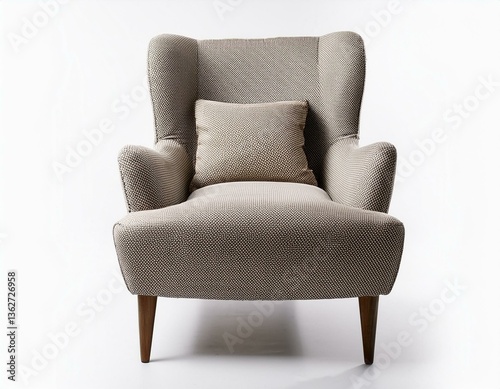 Comfortable and cozy chair in white background 
