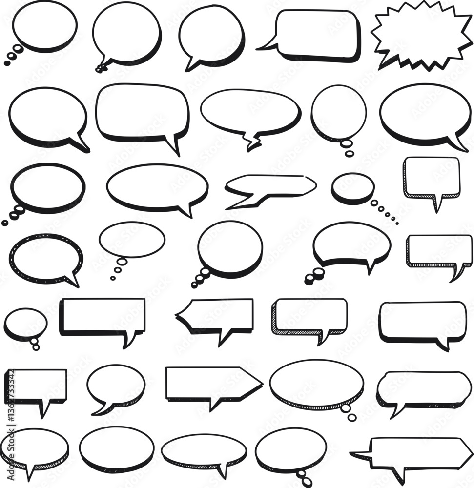 Fototapeta premium Collection of Various Style Speech Bubble Icons