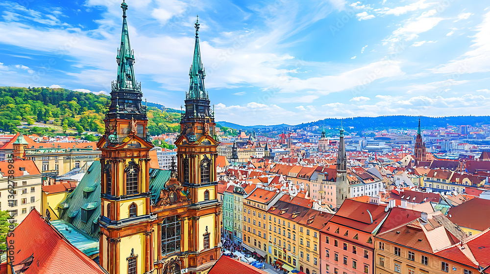 Fototapeta premium Cityscape panorama of historical buildings