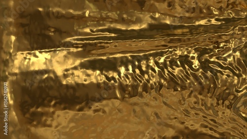 flowing gold surface with deep sculptural texture and horizontal ripple patterns in warm reflective metallic abstract background
