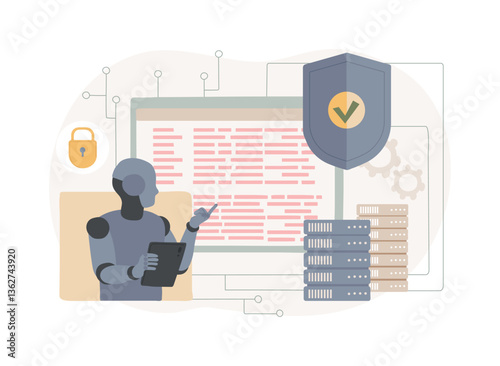 AI-Analyzed Compliance Monitoring abstract concept vector illustration.