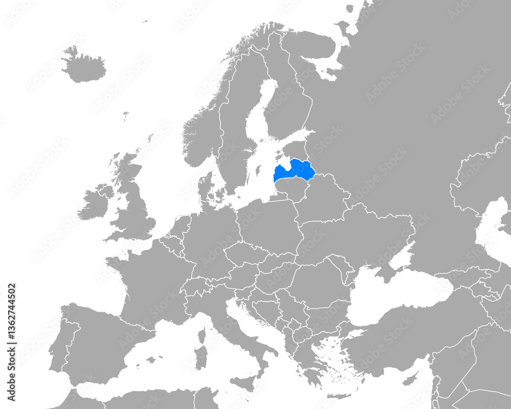 Karte von Lettland in Europa