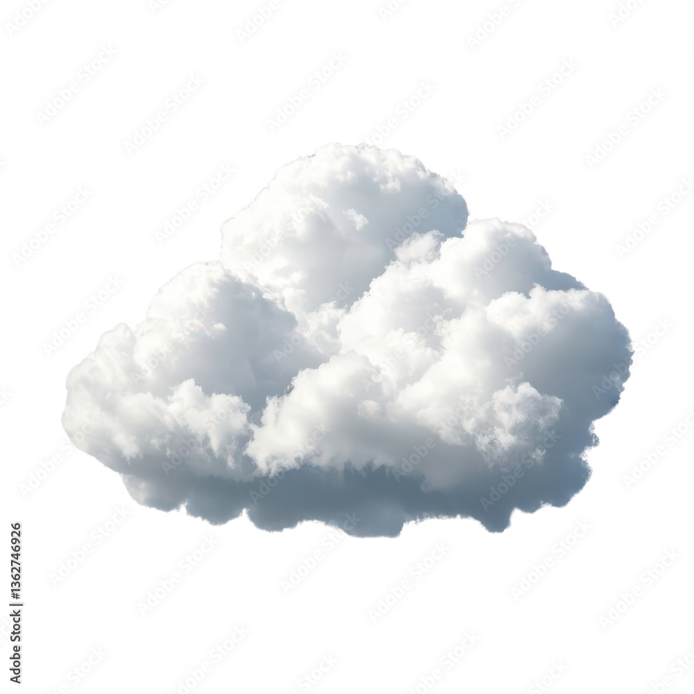 White Clouds on Transparent Background, Generative AI