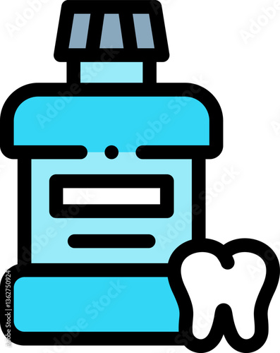mouthwash Illustration on a white background.