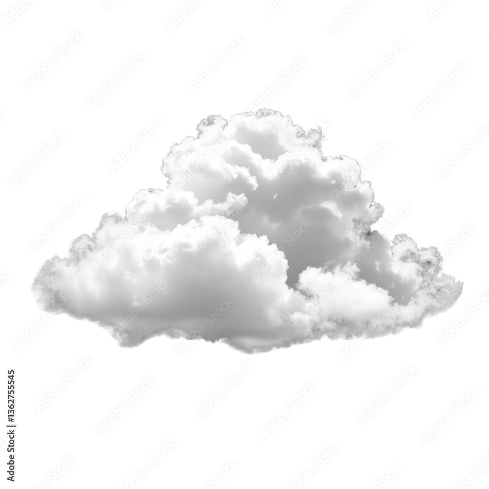 White Clouds on Transparent Background, Generative AI White Clouds on Transparent Background, Generative AI