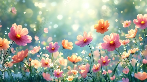 Enchanted Cosmos Field: A Dreamy Floral Paradise