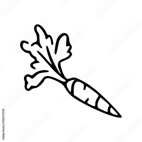 line art carrot drawing