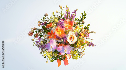 Elegant orchid and floral bouquet in vase for home decor and gift ideas