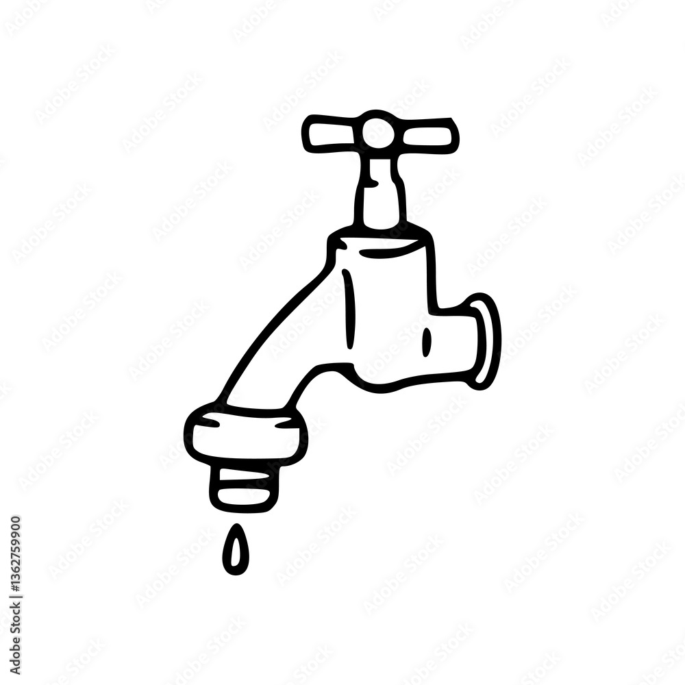 simple faucet line art simple faucet line art