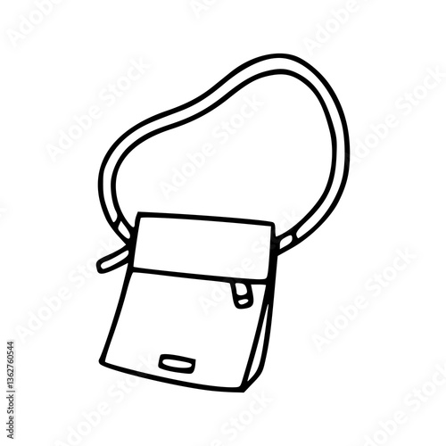crossbody bag outline vector