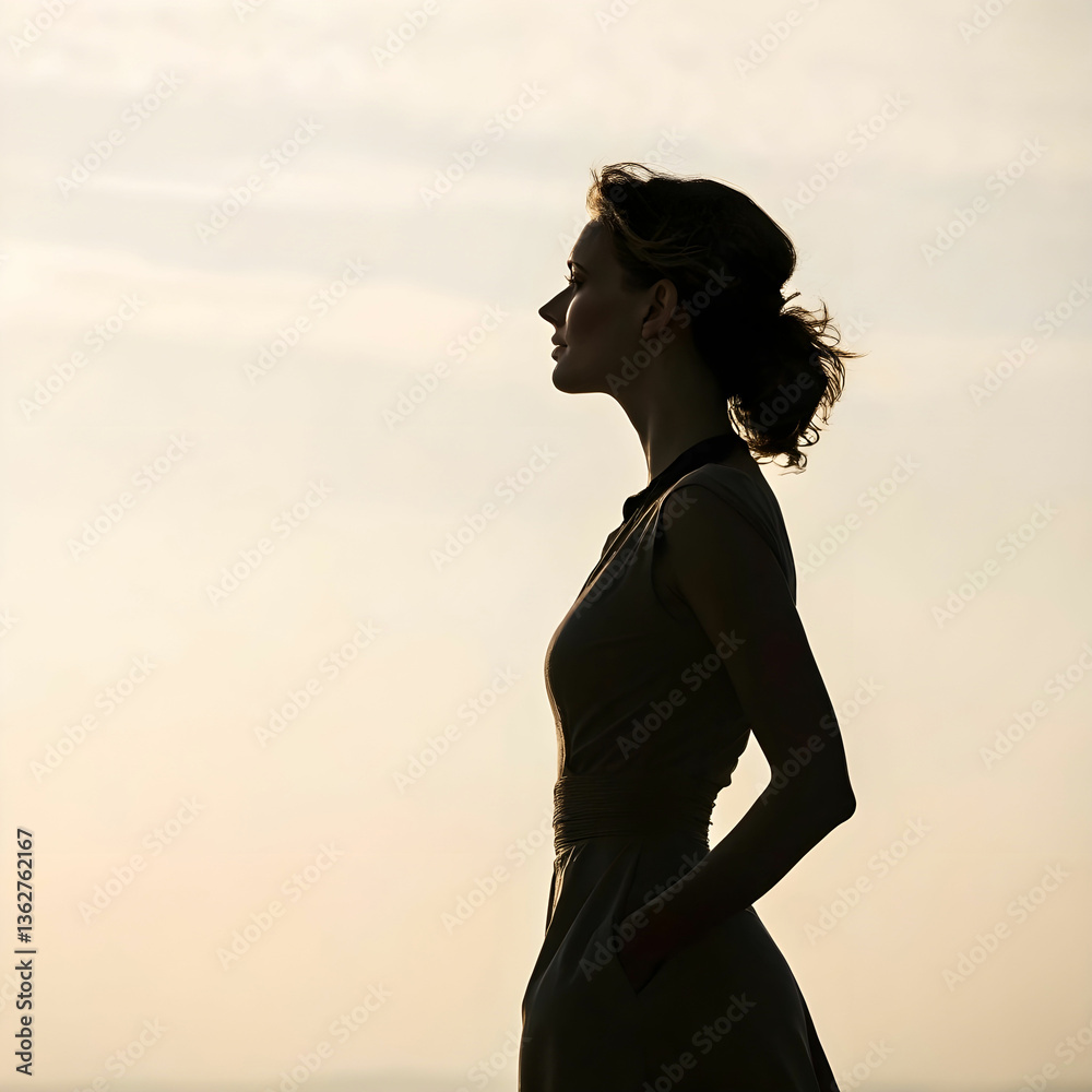 Fototapeta premium a stunning silhouette of a woman set against
