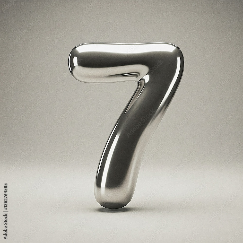 3d silver number 7,number 3d silver number 7,number