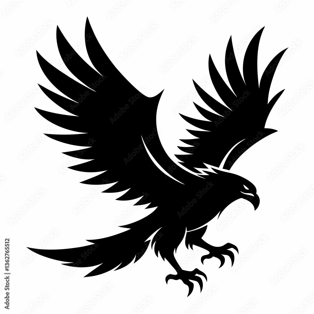 Fototapeta premium flying eagle silhouette