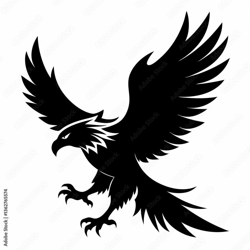 Fototapeta premium flying eagle silhouette