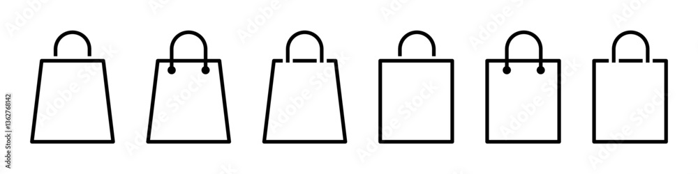 Shopping bag icon set simple design