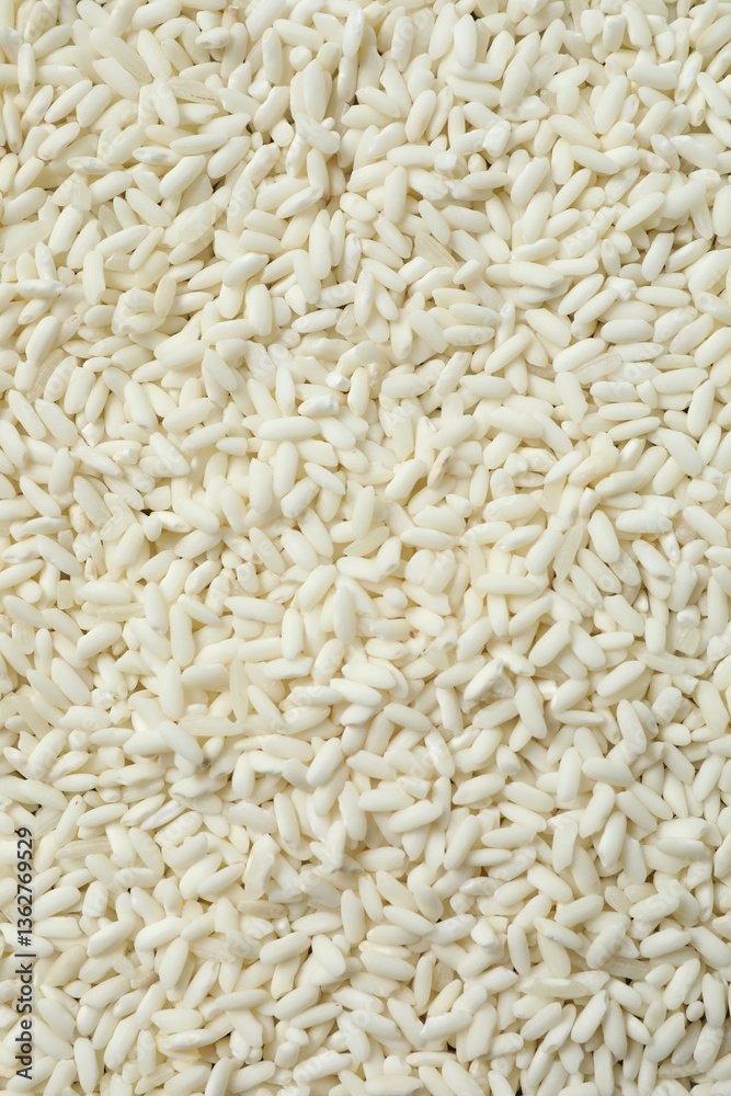 Composition with white rice on the table Composition with white rice on the table