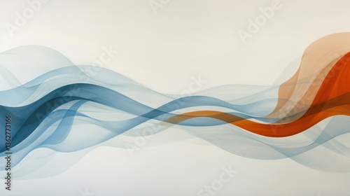 Mesmerizing ocean wave painting, a captivating blend of blue and orange dynamic