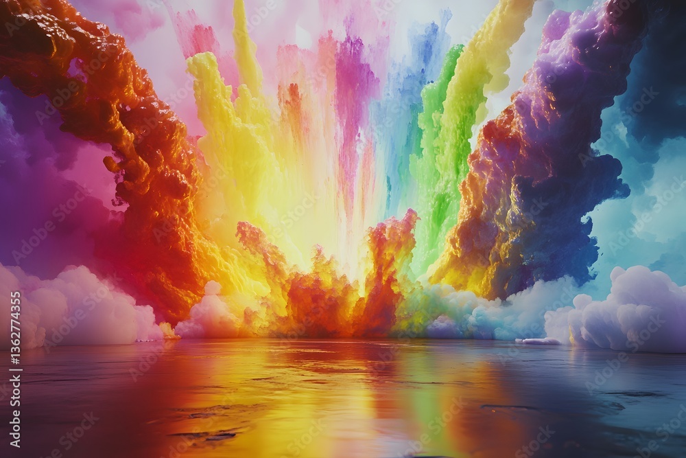 Obraz premium Giant Splash of Rainbow Paint in Motion