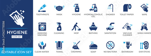 Hygiene icon set.