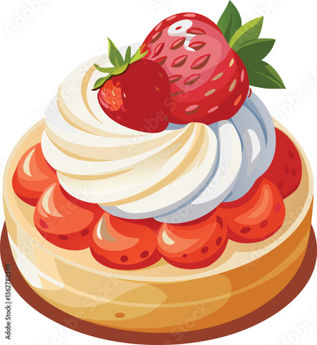 Elegant Strawberry Shortcake with Whipped Cream and Fresh Berries