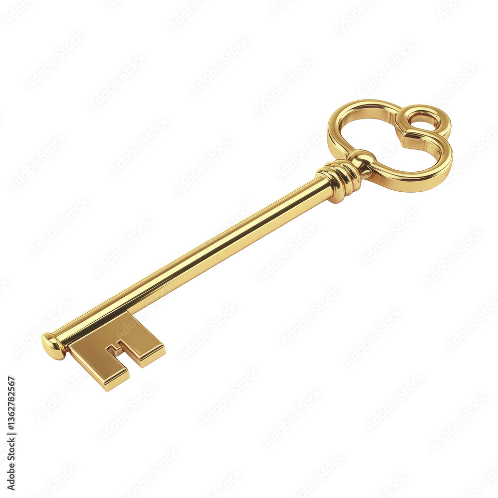 Golden Key transparent background Unlock, achievement, security, isolated, opportunity concept Golden Key transparent background Unlock, achievement, security, isolated, opportunity concept