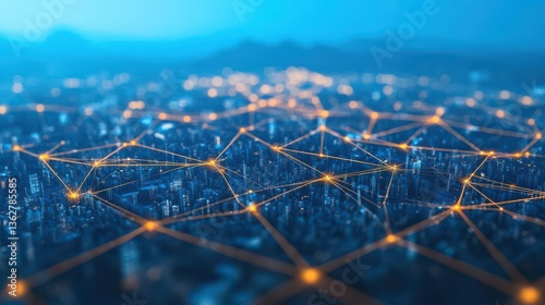An abstract visualization of a connected global logistics ecosystem