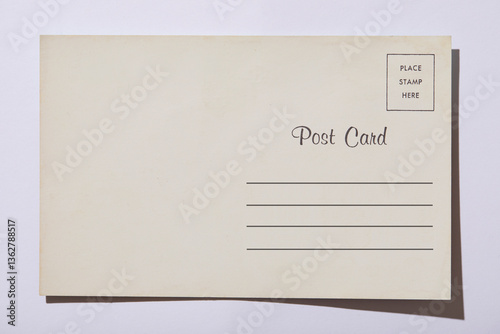 Blank postcard on white background
