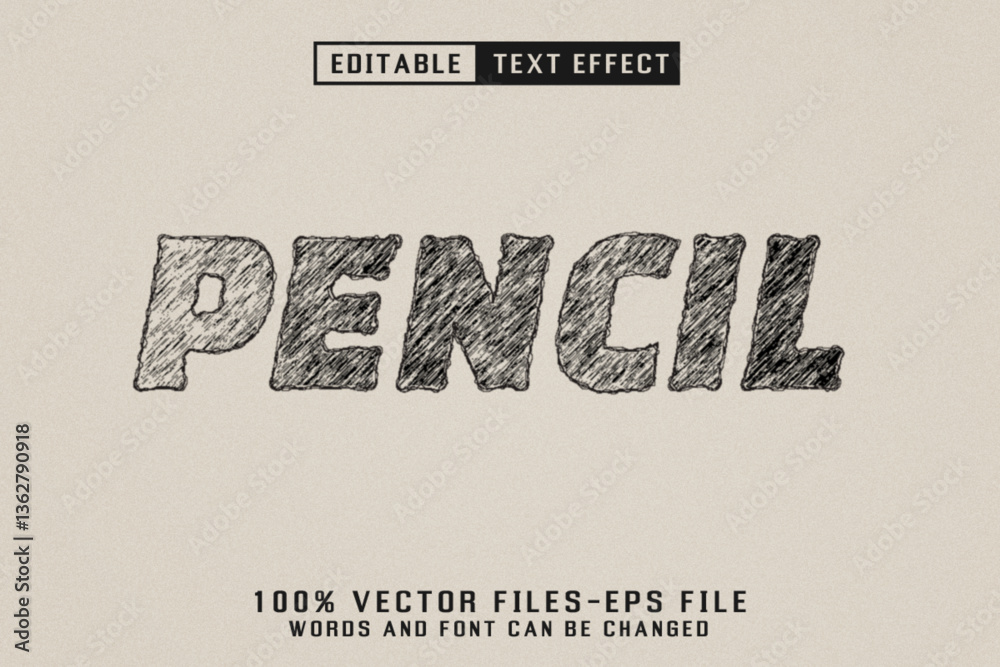 Pencil Editable Text Effect