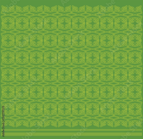 Printable seamless patten of flowers green classic design for ornament decoration