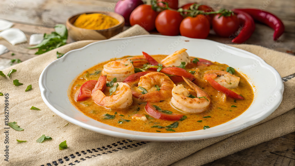 Moqueca - shrimp stew with coconut milk Moqueca - shrimp stew with coconut milk