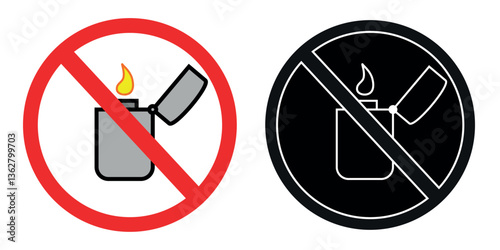 No fire, no lighter, no smoking icon design	