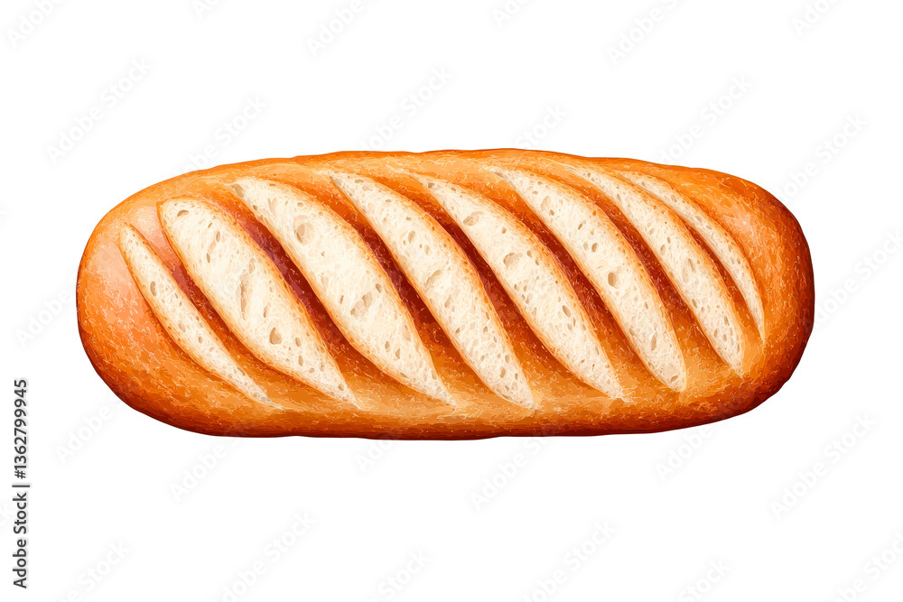 Freshly baked bread on transparent background ready for display Freshly baked bread on transparent background ready for display