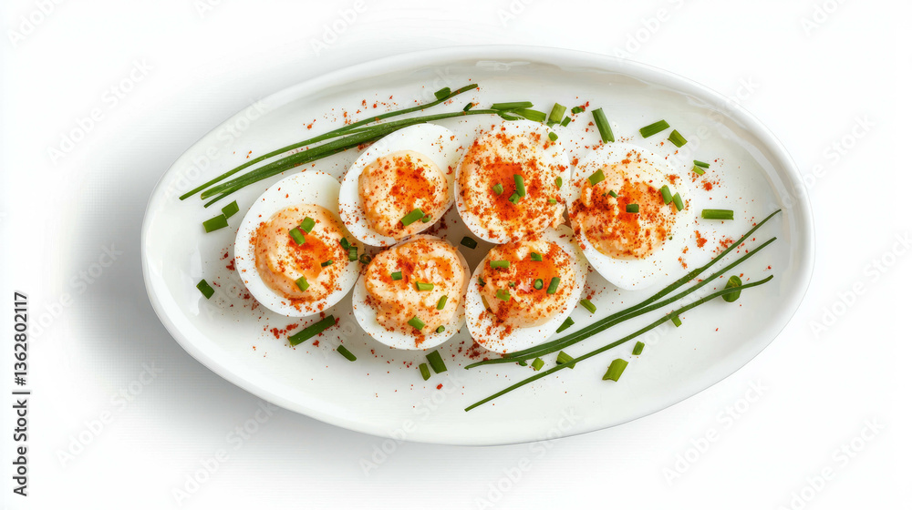 Delicious deviled eggs with paprika garnish for culinary presentation Delicious deviled eggs with paprika garnish for culinary presentation