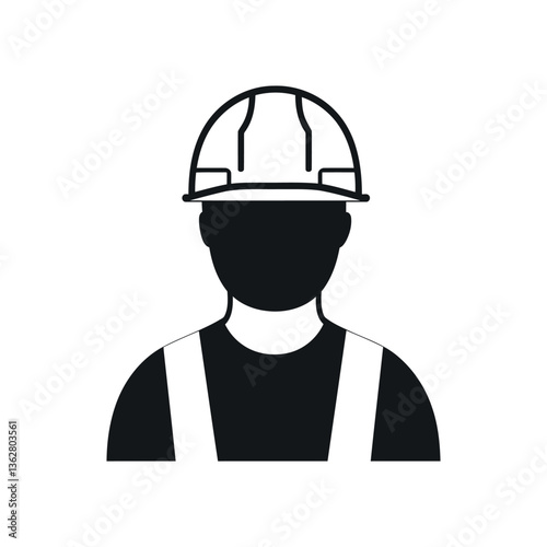 labor icon and logo on white background with Construction worker vector icon