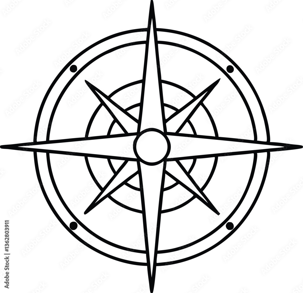 Compass icon outline,Compass line art vector Compass icon outline,Compass line art vector