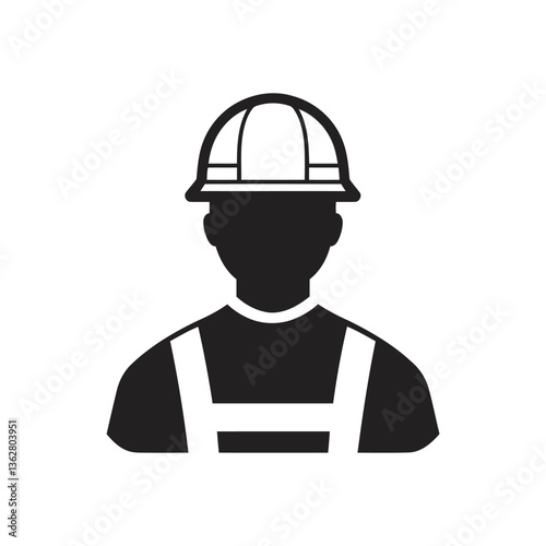 labor icon and logo on white background with Construction worker vector icon
