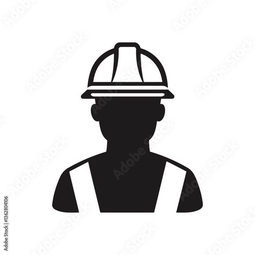 labor icon and logo on white background with Construction worker vector icon