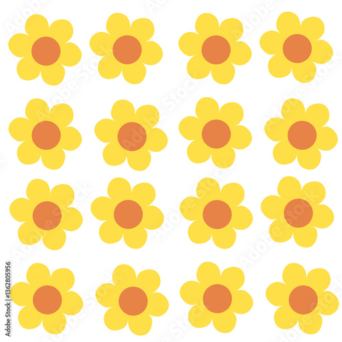 seamless background with yellow flowers