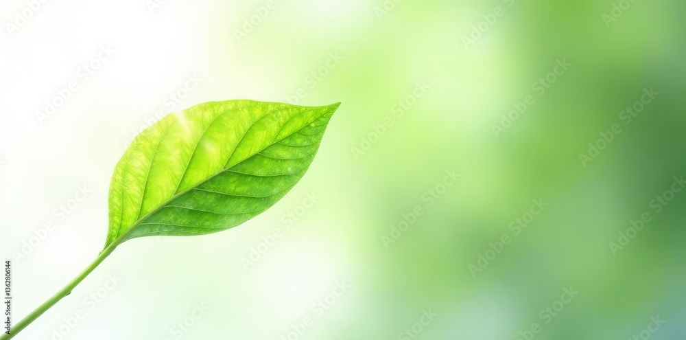 A single leaf in focus on a pristine white background, isolated, nature A single leaf in focus on a pristine white background, isolated, nature