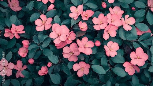 Pink Blossom Abundance: A Springtime Floral Close-Up AI Generated