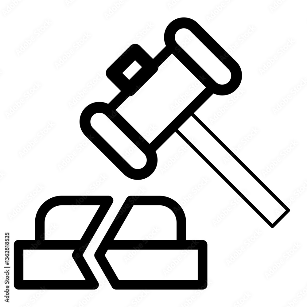 Broken Gavel Icon Broken Gavel Icon