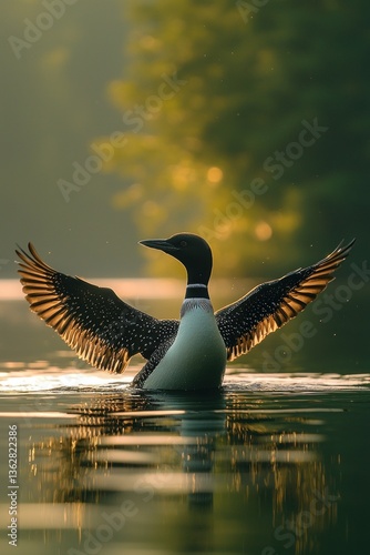 Majestic Loon at Golden Hour