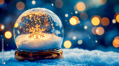 The enchanting, ethereal essence of a snow globe, evoking memories of childhood wonder and pure delight