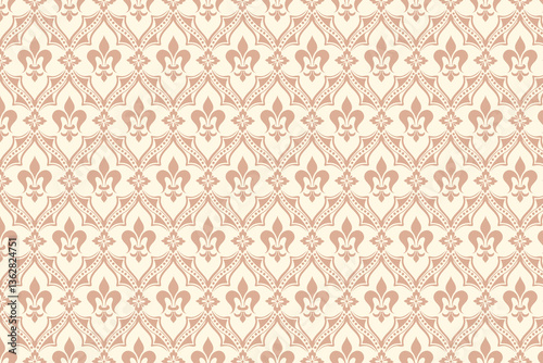 Soft cream and white damask pattern with a subtle floral touch. A timeless and versatile design for elegant wallpapers and luxury interiors.