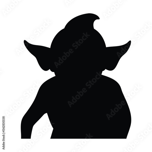 Mysterious Silhouette: A captivating and enigmatic silhouette of a creature with large ears and a unique head shape, evokes a sense of mystery, curiosity and fantasy. 